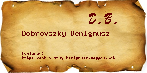 Dobrovszky Benignusz névjegykártya
